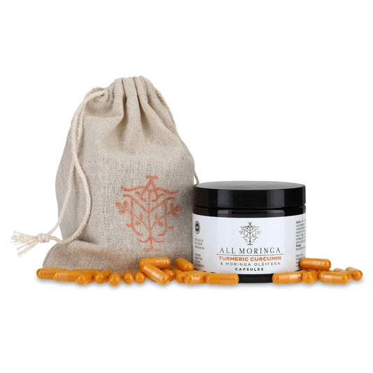 Vegan Capsules: Premium Organic Turmeric Curcumin and Moringa Oleifera Blend